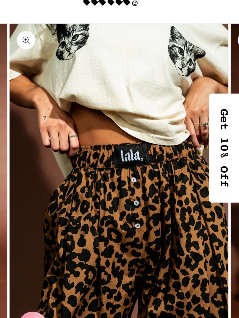 Dressed in LaLa Happy Chance Barrel Leg Boxer Pants Xl Leopard
